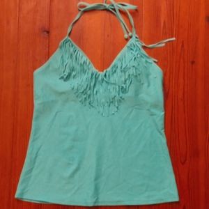 Body Glove Fringed Halter Neck Tankini Swim/Sport Top